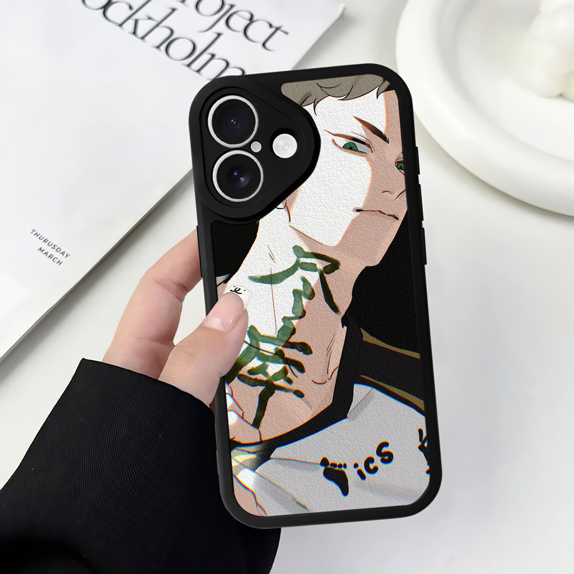 （画像用） ハイキュー!! Haikyu!! 【iPhone 16シリーズ対応】シリコンスマホケース（レザー調） 材質：シリコン